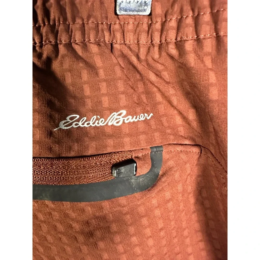 Eddie Bauer First Ascent Mens Large RustBrown Grid Technical Hiking Jogger Pants